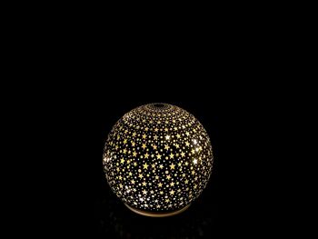 Sphère dorée avec étoiles 10x9,5 cm 2