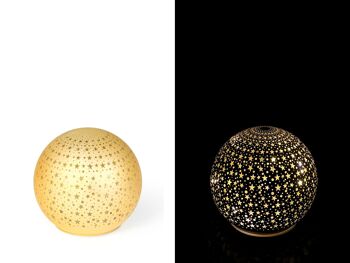 Sphère dorée avec étoiles 10x9,5 cm 3