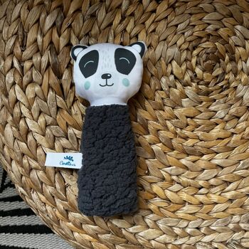 Hochet gling-gling Panda teddy gris anthracite 2