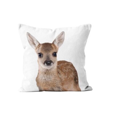 Fawn suede animal decorative cushion 40x40cm