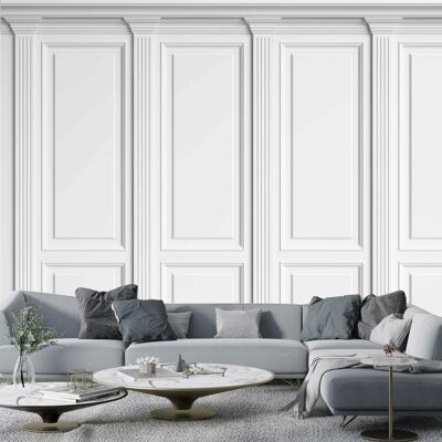 Panoramic Moldings Wallpaper - N4 - White