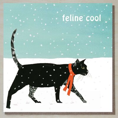 Carte de Noël Cool Cat (félin cool)