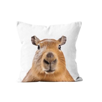 Cuscino in pelle scamosciata capibara 40x40 cm