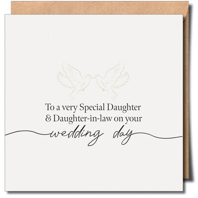 To a Very Special Daughter and Daughter-in-law on your Wedding Day. Lgbtq+ Wedding Day Card.