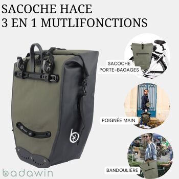 Sacoche De Vélo Pour Porte-Bagages Noir Hace Badawin 3