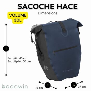 Sacoche De Vélo Pour Porte-Bagages Noir Hace Badawin 5