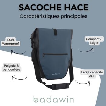 Sacoche De Vélo Pour Porte-Bagages Bleu Hace  Badawin 2