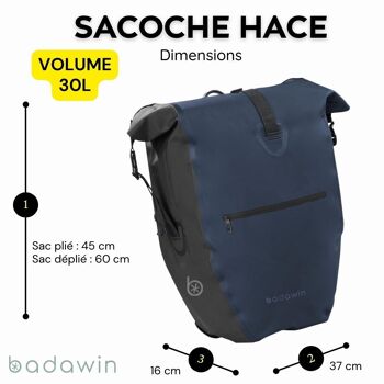 Sacoche De Vélo Pour Porte-Bagages Bleu Hace  Badawin 3