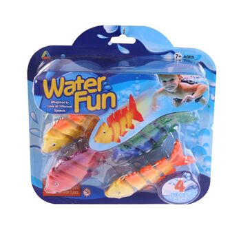 BLUE SKY - Set de 4 Poissons Lestés - Jeu de Plongée - 040168 - Multicolore - Plastique - 11 cm x 7 cm - Jouet Enfant - Jeu de Plein Air - Piscine - À Partir de 5 ans 3