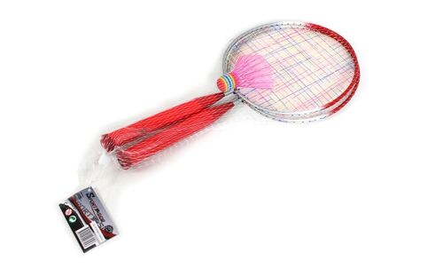 SPORTSIDE - Set de Badminton Court - Jeu de Raquette - Raquettes - Volants - Activité Physique - 040725J - Couleur Aléatoire - Nylon - 45 cm - Article de Sport