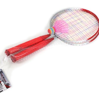 SPORTSIDE - Set de Badminton Court - Jeu de Raquette - Raquettes - Volants - Activité Physique - 040725J - Couleur Aléatoire - Nylon - 45 cm - Article de Sport