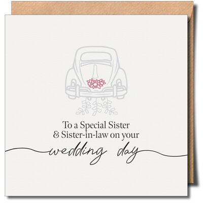 À une sœur et une belle-sœur spéciales le jour de votre mariage. Carte de jour de mariage LGBTQ+.