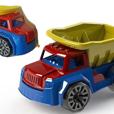 BLUE SKY - Maxi Camion Benne - Jeu de Plage - 045200 - Multicolore - Véhicule Roues Libres - Plastique - Jouet Enfant - Jeu de Plein Air - Sable - 29 cm - À Partir de 18 Mois