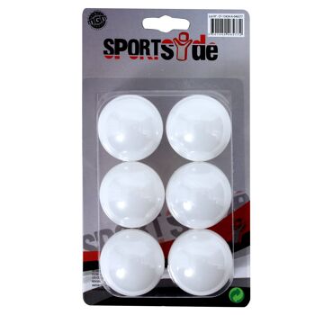 SPORTSIDE - 6 Balles de Ping Pong - Jeu de Raquette - Tennis de Table - Accessoire de Sport - Jeu de Plein Air - 046577 - Blanc - Plastique - 4 cm - Article de Sport 2