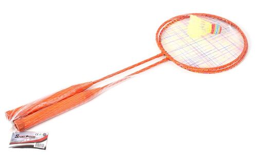 SPORTSIDE - Set de Badminton - Jeu de Raquette - Raquettes - Volants - Accessoire de Sport - 046584 - Couleur Aléatoire - Nylon - 62 cm - Article de Sport