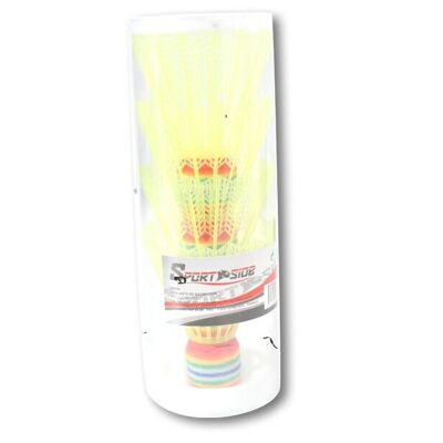 SPORTSIDE - 4 Volants De Badminton - Jeu de Raquette - Entrainement - Volants - Accessoire de Sport - 046595 - Jaune - Plastique - 7 cm - Article de Sport