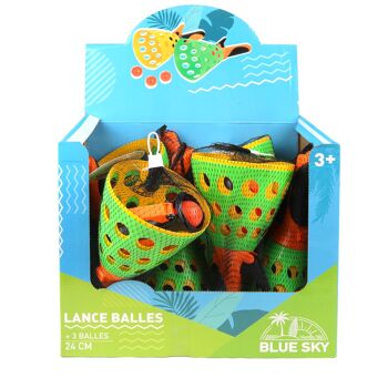 BLUE SKY - 2 Lance Balles - Jeu d'Adresse et de Plein Air - 047502 - Jouet Enfant - Lancer - Précision - Multicolore - Plastique - 24 cm - À Partir de 3 ans 3