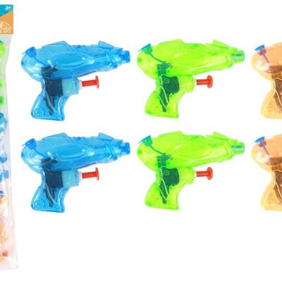 BLUE SKY - 6 Pistolets À Eau - Jeu de Plein Air - 048087 - Multicolore - Plastique - 9 cm - Jouet Enfant - Jeu de Plage - Piscine - Arroser - À Partir de 3 ans
