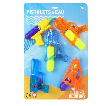 BLUE SKY - 5 Pistolets À Eau - Jeu de Plein Air - 048155 - Multicolore - Plastique - 25 cm - Jouet Enfant - Jeu de Plage - Piscine - À Partir de 3 ans 2