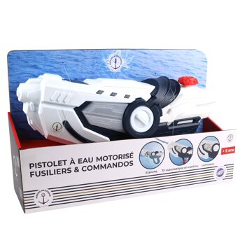 BLUE SKY - Pistolet À Eau Electrique Motorisé - Lumineux - Jeu de Plein Air - 048551 - Bleu - Plastique - 45 cm - Jouet Enfant - Jeu de Plage - Piscine - À Partir de 5 ans 2