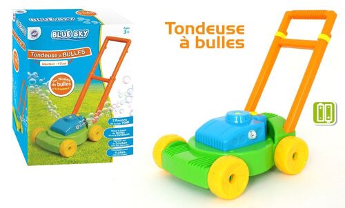 BLUE SKY - Tondeuse à Bulles - Bulles de Savon - 049017 - Bleu - Plastique - Jouet Enfant - Jeu de Plein air - Jeu D'Été - 28 cm x 50 cm - À Partir de 3 ans