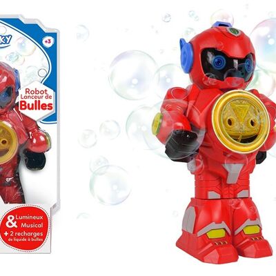 BLUE SKY - Robot à Bulles - Bulles de Savon - 049029 - Rouge - Plastique - Jouet Enfant - Jeu de Plein air - Jeu D'Été - 30 cm x 12 cm - À Partir de 3 ans