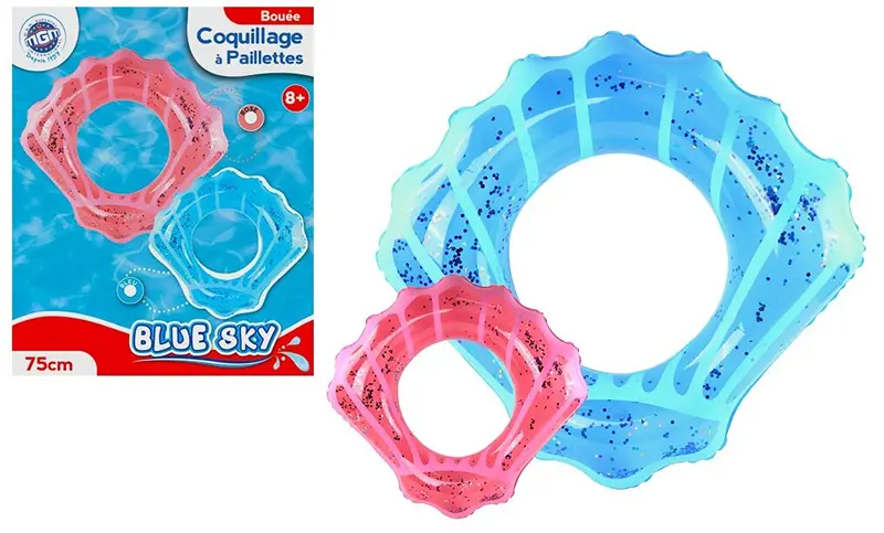 POLKABUOY - Bouée Gonflable Géante Ronde à Pois 91cm Mulitcolore pour Enfants et Adultes Piscine ou Plage