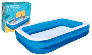 BLUE SKY - Piscine Gonflable - Jeu de Plein Air - 069072 - Bleu - Pataugeoire - Plastique - 262 cm x 175 cm - Enfant - Piscinette - Plage - À Partir de 6 ans 1