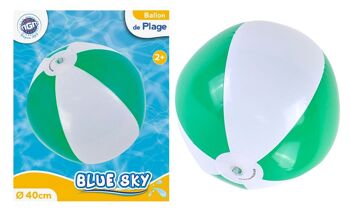 BLUE SKY - Ballon Gonflable - Jeu de Plage - 069154 - Multicolore - Plastique - Jouet Enfant - Piscine - Jeu d'Été - Léger - 40 cm - À Partir de 24 Mois 1