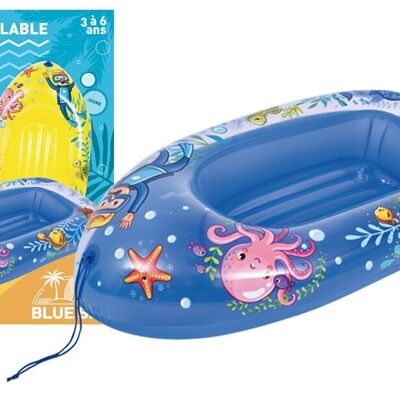 BLUE SKY - Bateau - Gonflable - 069301 - Couleur Aléatoire - Plastique - 112 cm x 70 cm - Jouet Enfant - Bouée - Jeu de Plein Air - Plage - Naviguer - À Partir de 3 ans