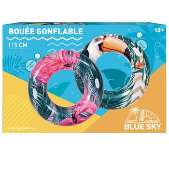 BLUE SKY - Bouée Tropical - Gonflable - 069308 - Couleur Aléatoire - Plastique - 115 cm de Diametre - Jouet Enfant Adulte - Jeu de Plein Air - Piscine - Poignet - À Partir de 12 ans 3
