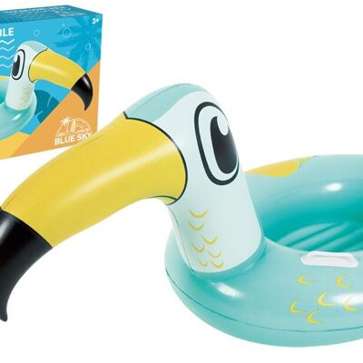 BLUE SKY - Bateau Toucan - Gonflable - 069311 - Bleu - Plastique - 139 cm x 71 cm - Jouet Enfant - Bouée - Jeu de Plein Air - Plage - À Partir de 3 ans