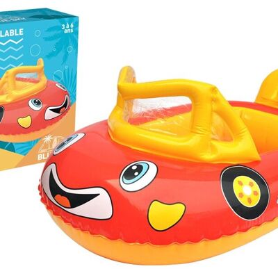 BLUE SKY - Bateau Automobile - Gonflable - 069550 - Rouge - Vinyle - 80 cm x 40 cm - Jouet Enfant - Bouée - Bateau Voiture - Piscine - À Partir de 3 ans