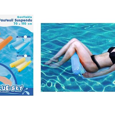 BLUE SKY - Fauteuil Suspendu - Gonflable - 069796 - Couleur Aléatoire - Plastique - 110 cm x 76 cm - Jeu de Plein Air - Piscine - Hamac - À Partir de 14 ans