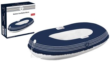 BLUE SKY - Bateau Marine Nationale - Gonflable - 069956 - Bleu - Plastique - 80 cm x 40 cm - Jouet Enfant - Bouée - Licence Officiel - À Partir de 3 ans 1