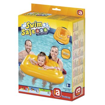 BESTWAY - Bouée Siège Carré Swim Safe A - Gonflable - 32050N - Jaune - Vinyle - 65 cm x 26 cm - Sécurité Enfant - Jeu de Plein Air - Piscine - Bébé - À Partir de 6 mois 2