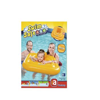 BESTWAY - Bouée Siège Carré Swim Safe A - Gonflable - 32050N - Jaune - Vinyle - 65 cm x 26 cm - Sécurité Enfant - Jeu de Plein Air - Piscine - Bébé - À Partir de 6 mois 3
