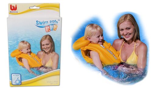 BESTWAY - Gilet Swim Vest Step B - Gilet de Natation - 32034A - Jaune - Vinyle - 51 cm x 46 cm - Jouet Enfant - Jeu de Plein Air - Piscine - À Partir de 3 ans à 6 ans