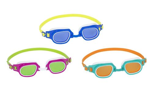 BESTWAY - Lunette De Natation Lil'Champ - Accessoire De Piscine - 21003N - Couleur Aléatoire - 3/6 Ans - Silicone - 18,5 cm - Enfant - Article de Sport