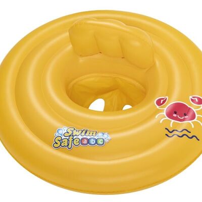 BESTWAY - Bouée Siège Swim Safe A - Gonflable - 32096A - Jaune - Vinyle - 65 cm x 26 cm - Sécurité Enfant - Jeu de Plein Air - Piscine - Bébé - À Partir de 6 mois