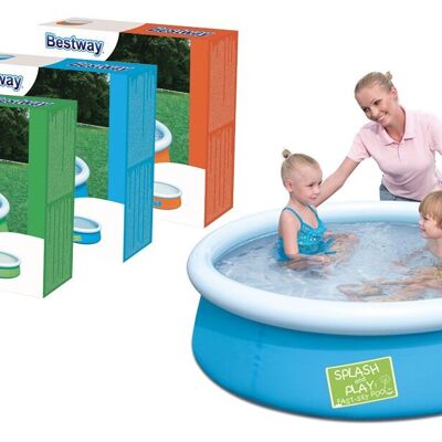 BESTWAY - Piscine Autoportante - Jeu de Plein Air - 57241 - Couleur Aléatoire - Pataugeoire - Plastique - 152 cm x 38 cm - Enfant - Piscinette - À Partir de 4 ans