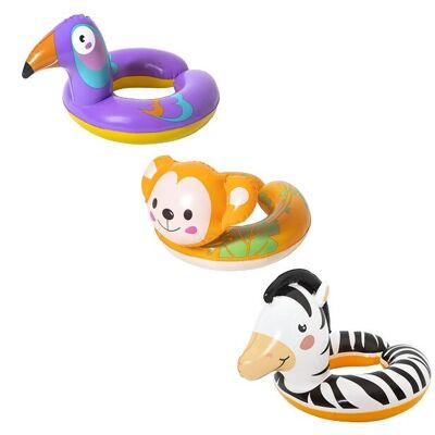 BESTWAY - Bouée Animal - Gonflable - 36112B - Modèle Aléatoire - Vinyle - 51 cm de Diametre - Jouet Enfant - Jeu de Plein Air - Piscine - À Partir de 3 ans