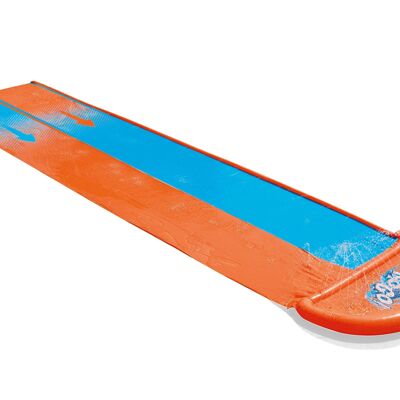 BESTWAY - Double Piste De Glisse - Jeu d'Eau - 52328 - Orange - Plastique - 4,88 m x 1,38 m - Jouet Enfant - Jeu de Plein Air - Ventriglisse - Tapis Glissant - À Partir de 5 ans