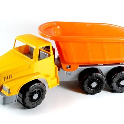 BLUE SKY - Maxi Camion Benne - Jeu de Plage - 046090 - Orange - Véhicule Roues Libres - Plastique - Jouet Enfant - Jeu de Plein Air - Sable - 75 cm - À Partir de 18 Mois