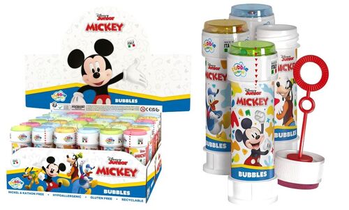 DULCOP - Bulles Mickey Mouse - Bulles de Savon - 60 Ml - 047006 - Blanc - Plastique - Licence Officiel - Jouet Enfant - Jeu de Plein air - À Partir de 3 ans