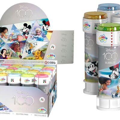 DULCOP - Bulles 100 Ans Disney - Bulles de Savon - 60 Ml - 047331 - Multicolore - Plastique - Licence Officiel - Jouet Enfant - Jeu de Plein air - À Partir de 3 ans