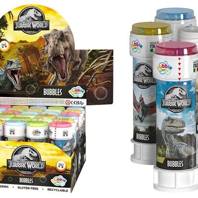 DULCOP - Bulles Jurassic Parc / Jurassic World - Bulles de Savon - 60 Ml - 047335 - Multicolore - Plastique - Licence Officiel - Jouet Enfant - Jeu de Plein air - À Partir de 3 ans