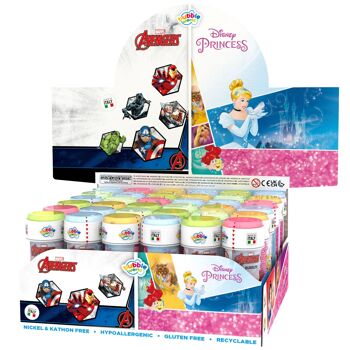 DULCOP - Bulles Avengers Ou Princesse Disney - Bulles de Savon - 60 Ml - 047332 - Multicolore - Plastique - Licence Officiel - Jouet Enfant - Jeu de Plein air - À Partir de 3 ans 2