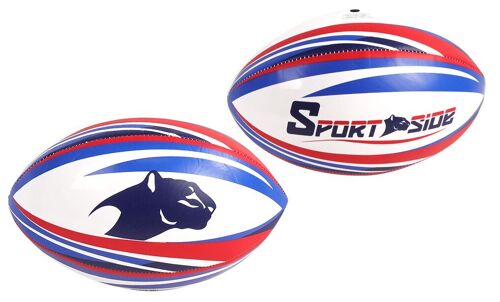 SPORTSIDE - Ballon Rugby - Jeu de Ballon - Ballon de Rugby - Entrainement - Taille 5 - Accessoire de Sport - 046511 - Bleu - Plastique - 30 cm - Article de Sport