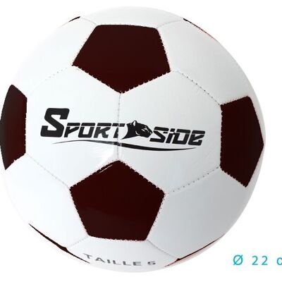 SPORTSIDE - Ballon Foot - Jeu de Ballon - Jouet Enfant - Football - Entrainement - Taille 5 - Accessoire de Sport - 046587N - Noir - Plastique - 22 cm - Article de Sport